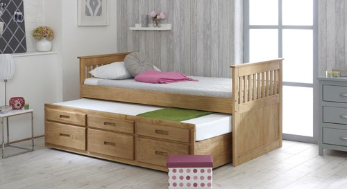 Captains wooden guest bed - bed, with