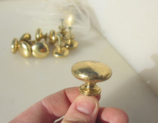 Vintage Brass Cabinet Knob Drawer Handle Pull Plate Old Cupboard Retro -£5each