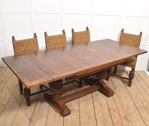 Oak refectory dining table - refectory,