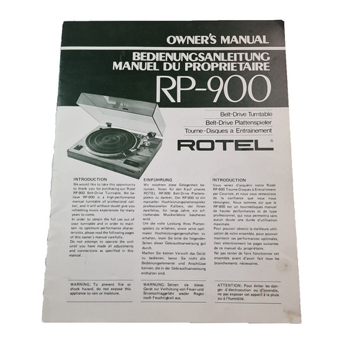 Rotel 900 belt drive - rp-900,