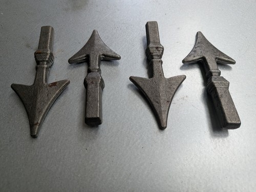 Forged steel spearhead finials - steel,