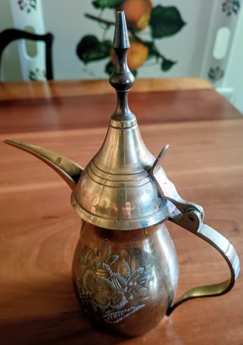 Vintage brass dallah - brass, arabic
