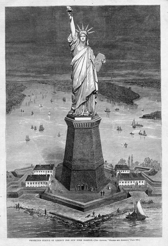 Statue liberty projected - statue,