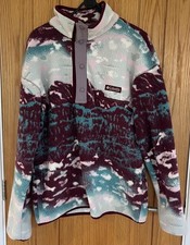 Columbia Helvetia™ Half Snap Fleece, Mens - Medium, Green/Maroon/White