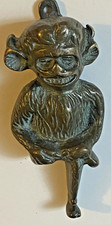 Old Vintage Antique Solid Brass 10 cm/ 4 inch Door Knocker Lincoln Imp Gargoyle