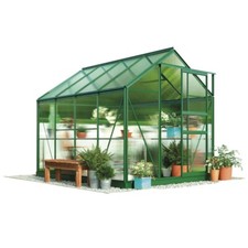 Polycarbonate Greenhouse Aluminium Sliding Door Plastic Glazing 6x6' Garden Grow