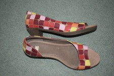 Camper Twins Ladies Shoes Leather Ballet Flats Size 4 open toe colour pattern
