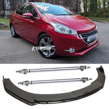 Front Bumper Spoiler Lip Carbon Fiber Look Rods For Peugeot 208 308 306 307