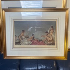 Russel Flint - The Silver Mirror - Rare Hand Signed Print 1962- Gallery Framed