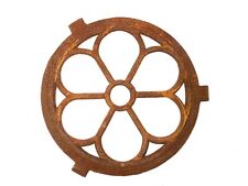 Window frame in an antique style - circular cast iron with rust - round 
