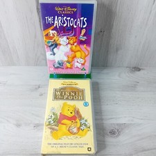 ARISTOCATS WIINIE POOH VHS TAPE BUNDLE - RARE RETRO MOVIE CASSETTE 2 TAPES
