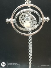 Silver Tone Harry Potter Hourglass Time Turner Pendant Necklace