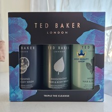Ted Baker TRIPLE THE CLEANSE Mens Body Wash Trio Christmas Gift Set 2025