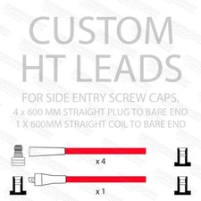 Custom 8mm Red HT Leads With Straight Plug Terminals open ended