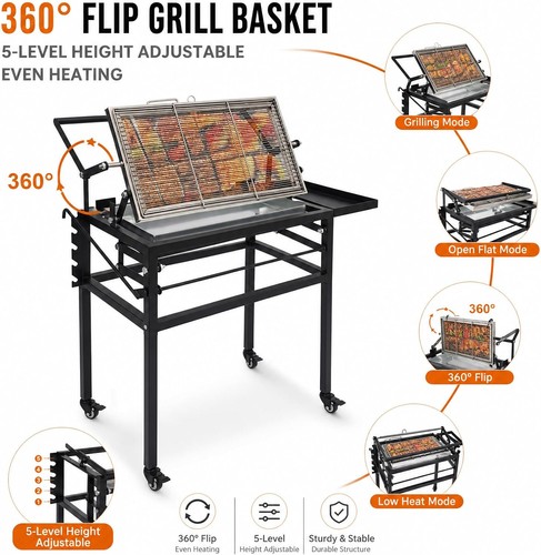 Charcoal bbq flip grill 360 - bbq,