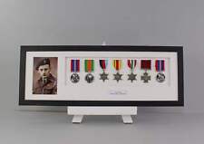 Personalised Military Medal display Frame for Seven Medals and a 6x4" Photo.