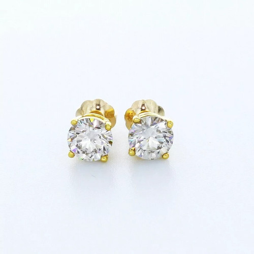 Solid 14k white gold - 14k, stud