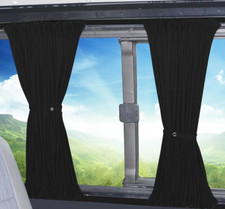 VW Crafter Blackout Curtains Camper Curtain Kit in Black Drivers Side Window
