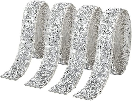 Silver glitter rhinestone - silver,