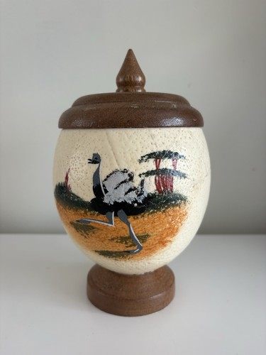 Vintage hand painted ostrich - hand,