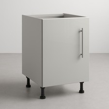 Flat Pack Light Grey Quality Kitchen Base Unit with Light  Grey Gloss Door