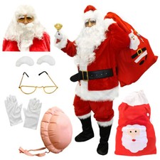 ADULTS SANTA CLAUS COSTUME PROFESSIONAL SUIT INFLATABLE BELLY FATHER CHRISTMAS