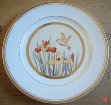 Chokin Japanese Large Collectors Plate HUMMINGBIRD