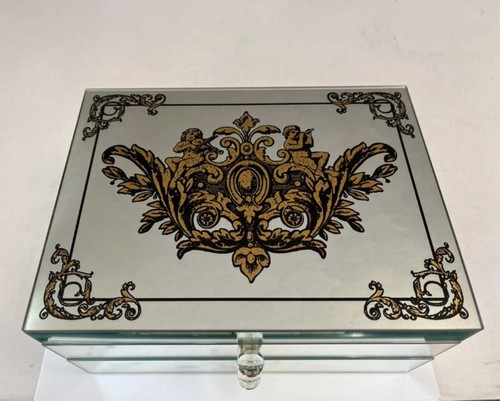 Glass jewellery box with - box,