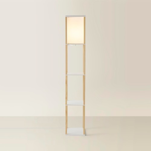 Oak wooden floor lamp - wooden,