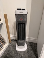 Challenge 2kw Oscillating Tower Ceramic Fan Heater   White & Black 2000w