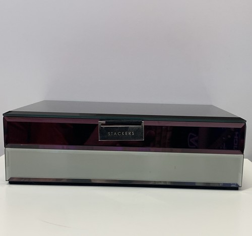 Purple silver glass stackers - silver,