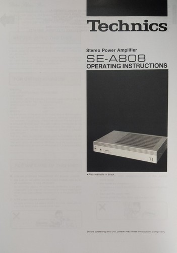 Technics a808 stereo - se-a808, power