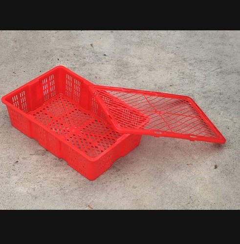 100 red plastic storage crates - red,