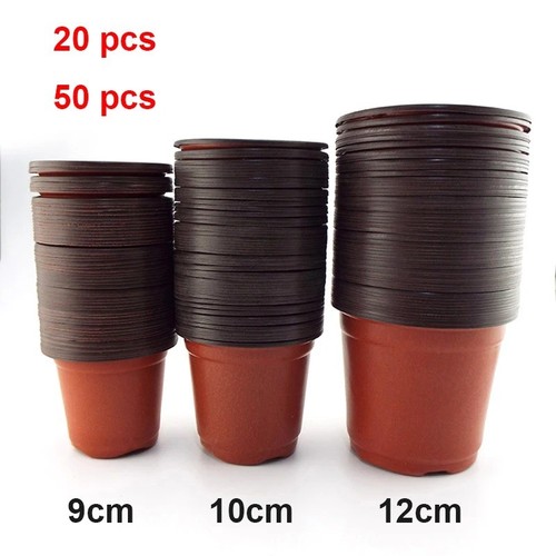 Black plastic plant pots - 2, 3