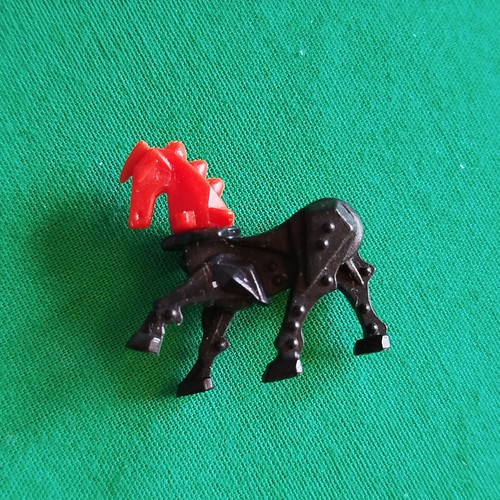 Black horse with red head - with,