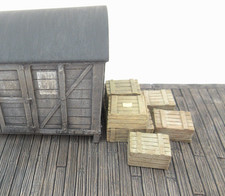O gauge / 7mm scale  - Packing cases / wooden crates (pack of 6) -  1:43 scale