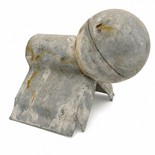 Vtg galvanized roof ridge ball - galvanized,