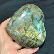 Labradorite Heart - Polished Flash Stone Carving - 1.216LB