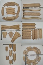 53 Piece Bundle Of Unbranded Wooden Railway Track. Compatible w Thomas, Brio Etc