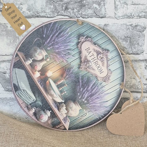Lavender bathroom plaque sign - lavender,