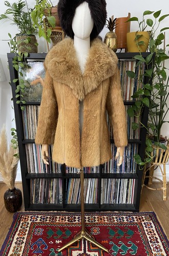 Vintage 1970s gold suede panel - vintage,