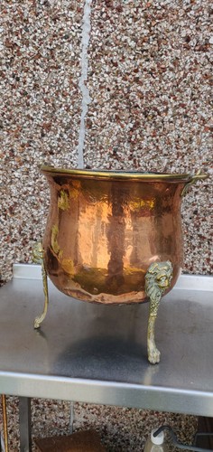 Antique copper log bin coal - log,