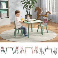 Kids Table and Chairs, Children Desk with 2 Chairs, Toddler Furniture Set