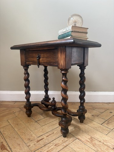 French oak vintage side table - vintage,