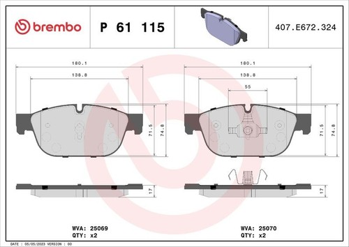 Brembo p61115 front brake - brake, pad