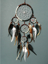 Dream Catcher Black White Silver Brown Dreamcatcher beautiful quality 12cm x 30