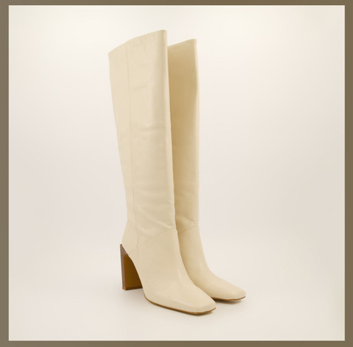 Mango cream leather - boots, uk7