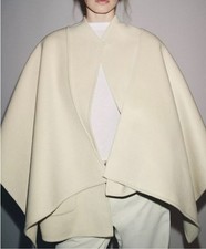 ZARA WOOL BLEND CAPE COAT ZW COLLECTION ECRU NEW FW25/26 XS-XL REF. 8491/257/712