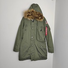Alpha Industries N-3B Parka Men's X-Large Green Faux Fur Hooded Winter Coat