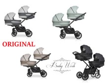 RIKO TEAM TWIN PRAM 2in1 CARRYCOT + PUSHCHAIR + FREE EXTRAS! UK RETURN 